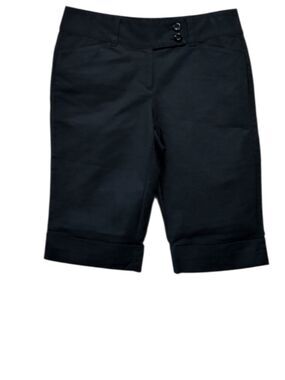 Ann Taylor Black Cuffed Capri Walking Shorts Size 6